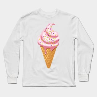 Strawberry sundae in waffle cornet with topping Long Sleeve T-Shirt